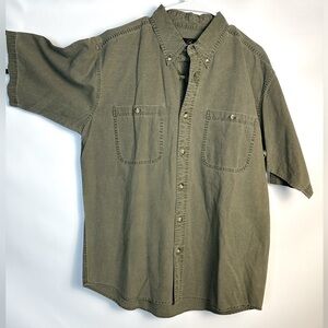 Large RedHead Short Sleeve Button Up Classic Outdoor Men's Shirt Green